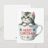 Frohe Weihnachtskatze in einer Tasse - Weihnachten (Vorne/Hinten)