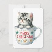 Frohe Weihnachtskatze in einer Tasse - Weihnachten (Vorderseite)