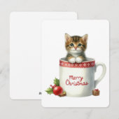 Frohe Weihnachtskatze in einer Tasse - Weihnachten (Vorne/Hinten)