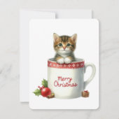 Frohe Weihnachtskatze in einer Tasse - Weihnachten (Vorderseite)
