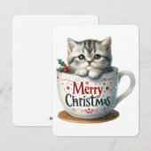 Frohe Weihnachtskatze in einer Tasse - Weihnachten (Vorne/Hinten)