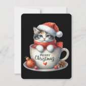 Frohe Weihnachtskatze in einer Tasse - Weihnachten (Vorderseite)