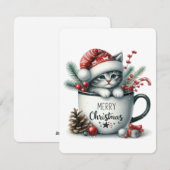 Frohe Weihnachtskatze in einer Tasse - Weihnachten (Vorne/Hinten)