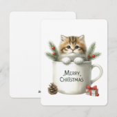 Frohe Weihnachtskatze in einer Tasse - Weihnachten (Vorne/Hinten)