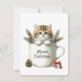 Frohe Weihnachtskatze in einer Tasse - Weihnachten (Vorderseite)