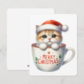 Frohe Weihnachtskatze in einer Tasse - Weihnachten (Vorne/Hinten)
