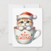 Frohe Weihnachtskatze in einer Tasse - Weihnachten (Vorderseite)