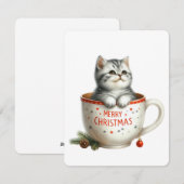 Frohe Weihnachtskatze in einer Tasse - Weihnachten (Vorne/Hinten)
