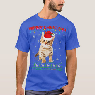 Frohe Weihnachtskatze Matching Familie Pajamas Meo T-Shirt