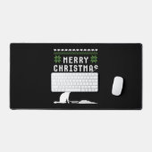 Frohe Weihnachtskatze Ugly Sweater Schreibtischunterlage (Tastatur & Maus)