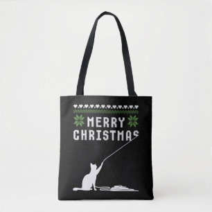 Frohe Weihnachtskatze Ugly Sweater Tasche