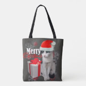 Frohe Weihnachtskatze und -pack Tasche (Rückseite)