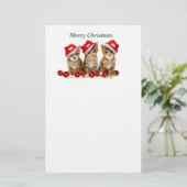 Frohe Weihnachtskatzen Briefpapier (Stehend Vorderseite)