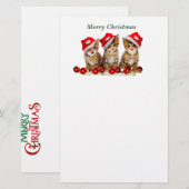 Frohe Weihnachtskatzen Briefpapier (Vorne/Hinten)