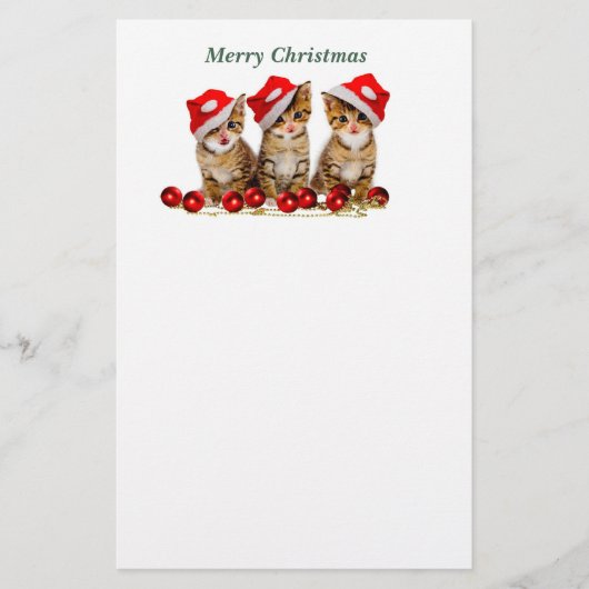 Frohe Weihnachtskatzen Briefpapier (Vorderseite)
