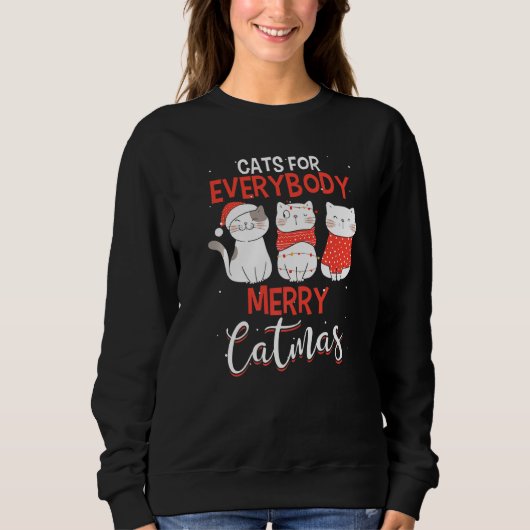 Frohe Weihnachtskatzen für Katzen Sweatshirt (Vorderseite)