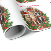 Frohe Weihnachtskatzen Geschenkpapier (Rolleneckpunkt)