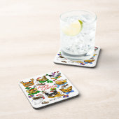 Frohe Weihnachtskatzen Getränkeuntersetzer (Rechte Seite)