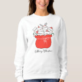 Frohe Weihnachtskatzen in Santa Sack | Urlaub Sweatshirt (Vorderseite)