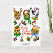 Frohe Weihnachtskatzen Karte (Vorderseite)
