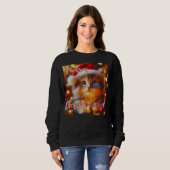 Frohe Weihnachtskatzen! Katze Sweatshirt (Vorne ganz)