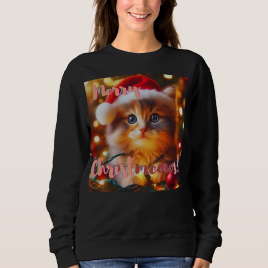 Frohe Weihnachtskatzen! Katze Sweatshirt (Vorderseite)