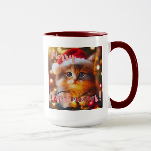 Frohe Weihnachtskatzen! Katze Tasse (Rechts)