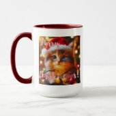 Frohe Weihnachtskatzen! Katze Tasse (Links)