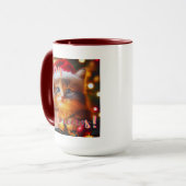 Frohe Weihnachtskatzen! Katze Tasse (Vorderseite Links)