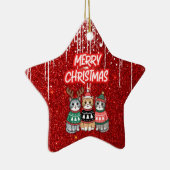 Frohe Weihnachtskatzen Keramik Ornament (Rechts)