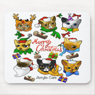 Frohe Weihnachtskatzen Mousepad