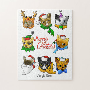 Frohe Weihnachtskatzen Puzzle