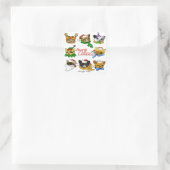 Frohe Weihnachtskatzen Quadratischer Aufkleber (Tasche)
