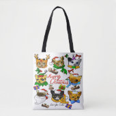 Frohe Weihnachtskatzen Tasche (Vorderseite)