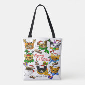 Frohe Weihnachtskatzen Tasche (Rückseite)