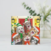 Frohe Weihnachtskatzen Weihnachtskarte Feiertagskarte (Stehend Vorderseite)