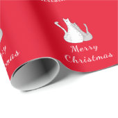 Frohe Weihnachtskatzen Zeichnend festliche Kätzche Geschenkpapier (Rolleneckpunkt)