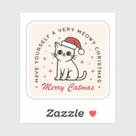 Frohe Weihnachtskatzenästhetik Catmas Aufkleber