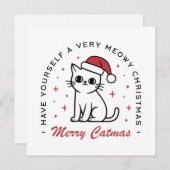 Frohe Weihnachtskatzenästhetik Catmas Feiertagskarte (Vorne/Hinten)