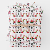 Frohe Weihnachtskatzenkitten Packpapier Blätter (Beispiel)