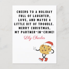 Frohe Weihnachtskekse Funny Quotes für Freunde Feiertagspostkarte