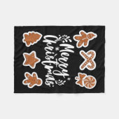 Frohe Weihnachtskekse Gingerbread Man Tree Bakin Fleecedecke (Vorderseite (Horizontal))