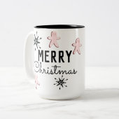 Frohe Weihnachtskekse Gingerbread Zweifarbige Tasse (Vorderseite Links)