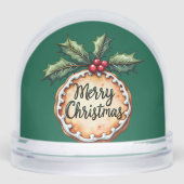 Frohe Weihnachtskekse mit Holly Berries Green Schneekugeln (Vorderseite)