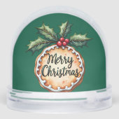 Frohe Weihnachtskekse mit Holly Berries Green Schneekugeln (Rückseite)