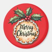 Frohe Weihnachtskekse mit Holly Berries Magnet (Vorne)