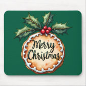 Frohe Weihnachtskekse mit Holly Berries Mousepad (Vorne)