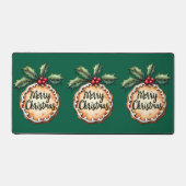 Frohe Weihnachtskekse mit Holly Berries Schreibtischunterlage (Vorderseite)