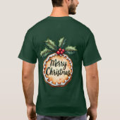 Frohe Weihnachtskekse mit Holly Berries T-Shirt (Rückseite)