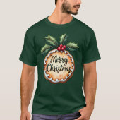 Frohe Weihnachtskekse mit Holly Berries T-Shirt (Vorderseite)